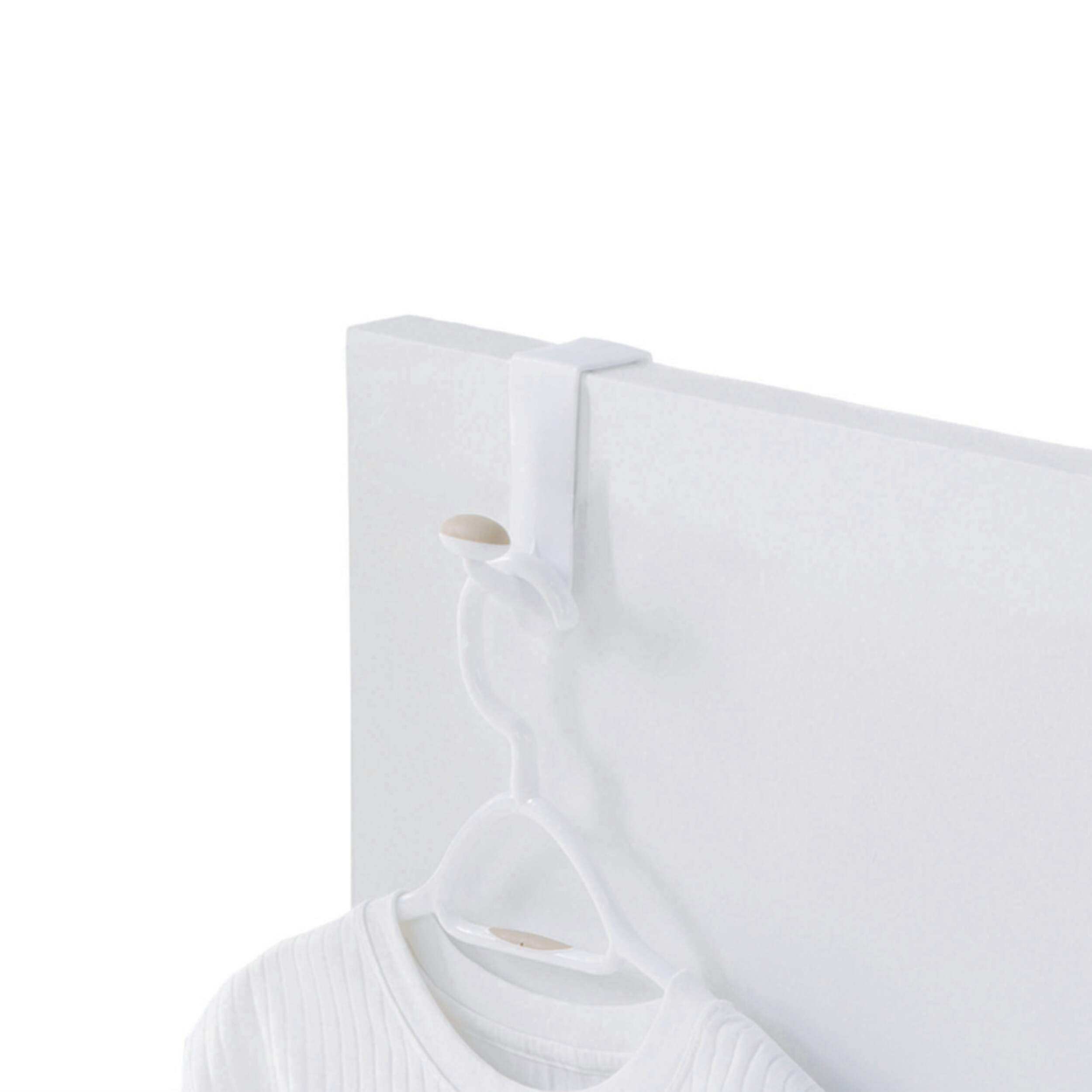 Urbana Plastic Single Over the Door Hook, White, 7.5-in Front_Angled_Left