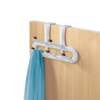 Urbana Plastic 5-Hook Over the Door Hook, White, 13-in