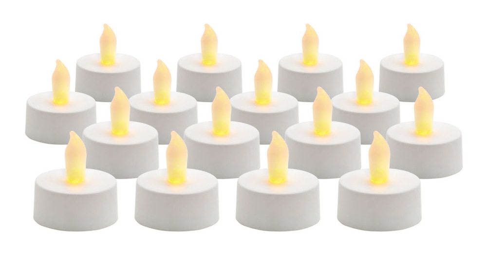 Essentials Flameless Battery Operated LED Tea Light Candles, White