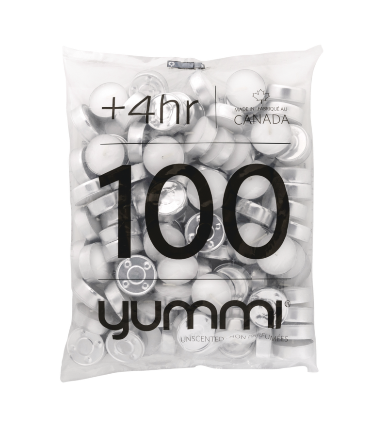 Yummi 4Hour Unscented Wax Tea Light Candles, White, 100pk Canadian Tire