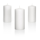 Bougies-pilier en cire Yummi, 80&nbsp;heures, blanc, 8&nbsp;po, paq. 3 Composite_or_Mixed