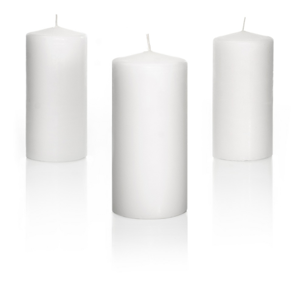Yummi 80Hour Wax Pillar Candles, White, 8in, 3pk Canadian Tire