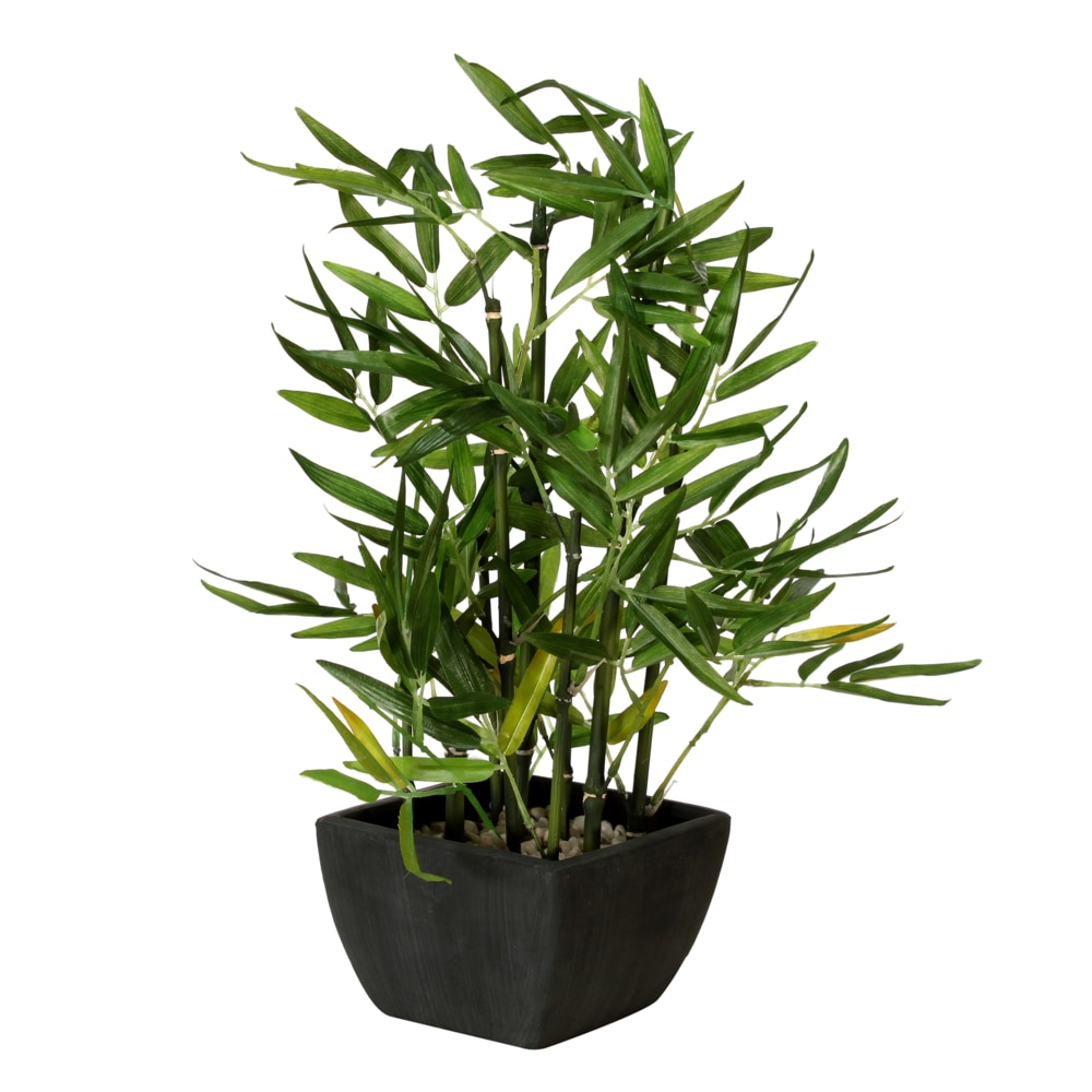 Danson Artificial Indoor Bamboo Tree in Black Terracotta Pot, 18in