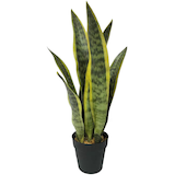 Sansevière artificielle d’intérieur CANVAS avec pot noir, 25 po Front_Elevated