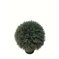 CANVAS Artificial Indoor Topiary Cedar Ball in Plastic Pot, 18.5-in Front_Elevated