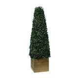 Buis pyramidal artificiel en pot, 33 po Front_Three_Fourths_Angled_Right