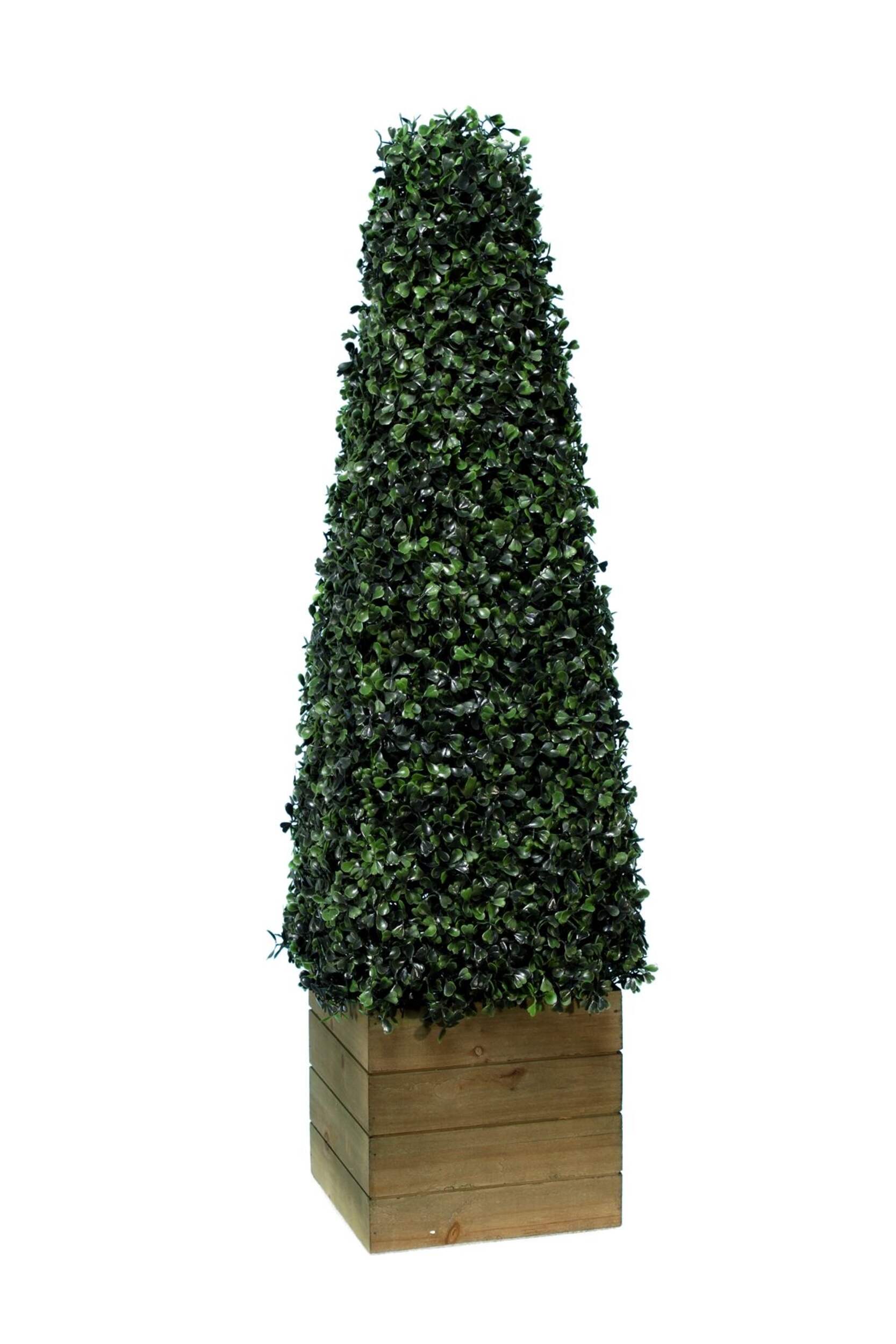 Buis pyramidal artificiel en pot, 33 po Front_Three_Fourths_Angled_Right