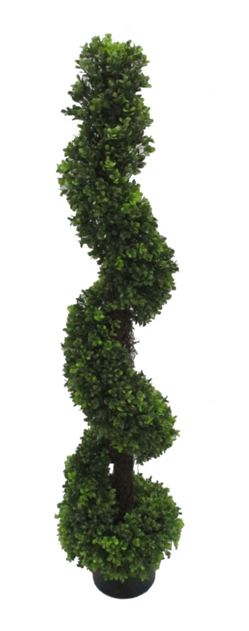 CANVAS Artificial Indoor Boxwood Spiral Tree in Plastic Pot, 4-ft Front_Flat