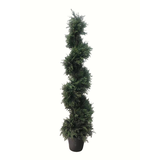 CANVAS Artificial Indoor Cedar Spiral Topiary Plant in Plastic Pot, 4-ft Front_Elevated