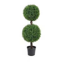 Naturae Décor 32-in Artificial Indoor/Outdoor Cedar Ball Topiary Tree Front_Flat