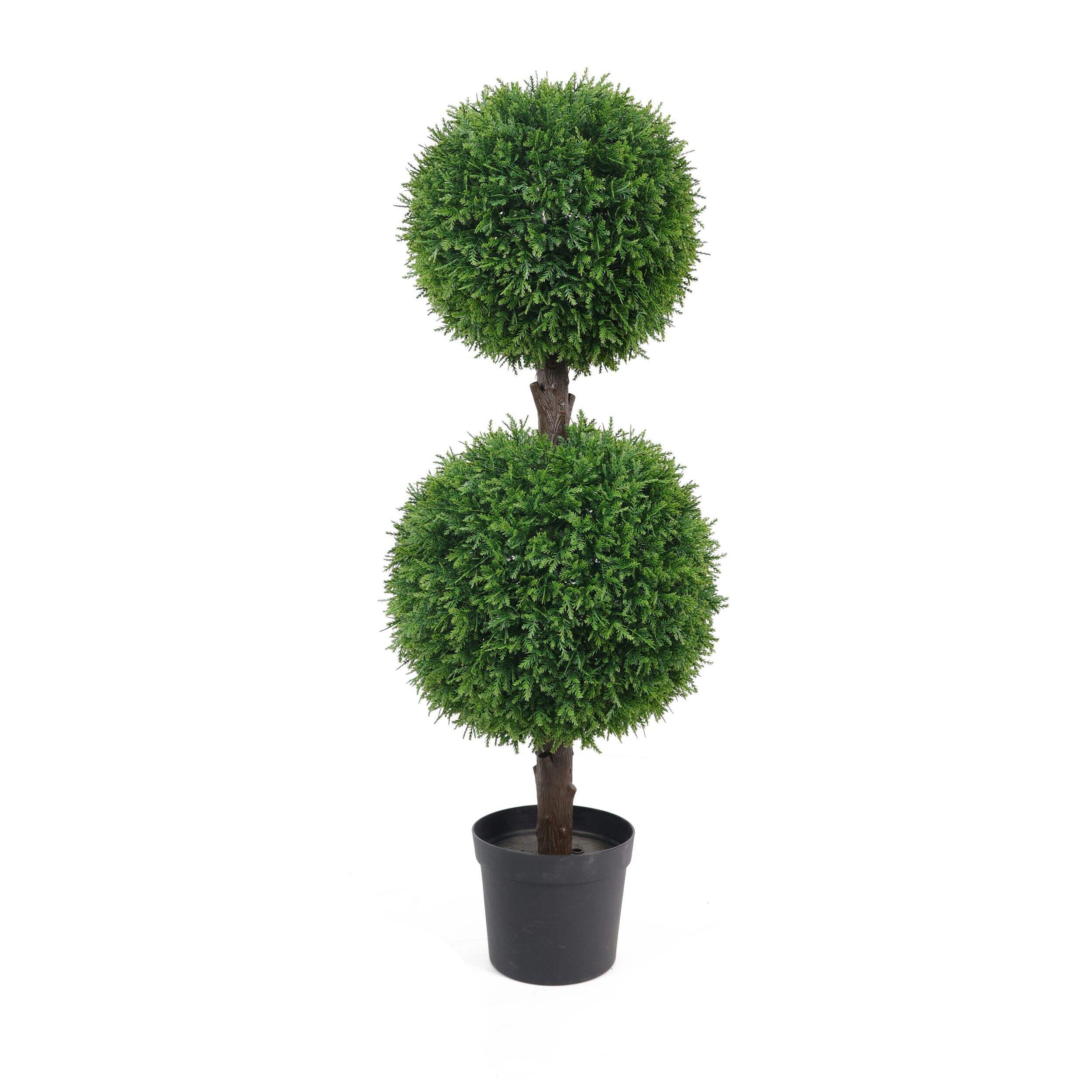 Naturae Décor 32-in Artificial Indoor/Outdoor Cedar Ball Topiary Tree Front_Flat