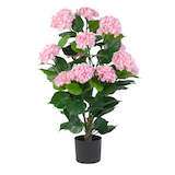 Naturae Décor 36-in Artificial Indoor/Outdoor Pink Flower Hydrangea Shrub Plant Front_Elevated