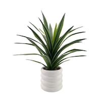 Plante d'agave artificielle CANVAS, en pot en céramique, 14,5 po Front_Elevated