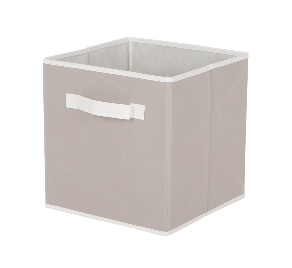 CANVAS Fabric Drawer Cube Basket, Light Grey & White Borders Canadian
