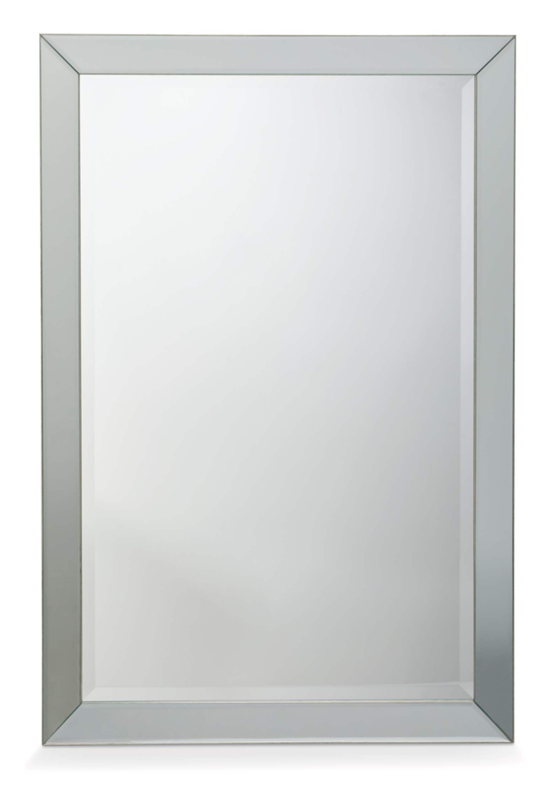CANVAS Lamont Rectangular Beveled Wall Mirror, Silver, 36 x 24-in Front_Flat