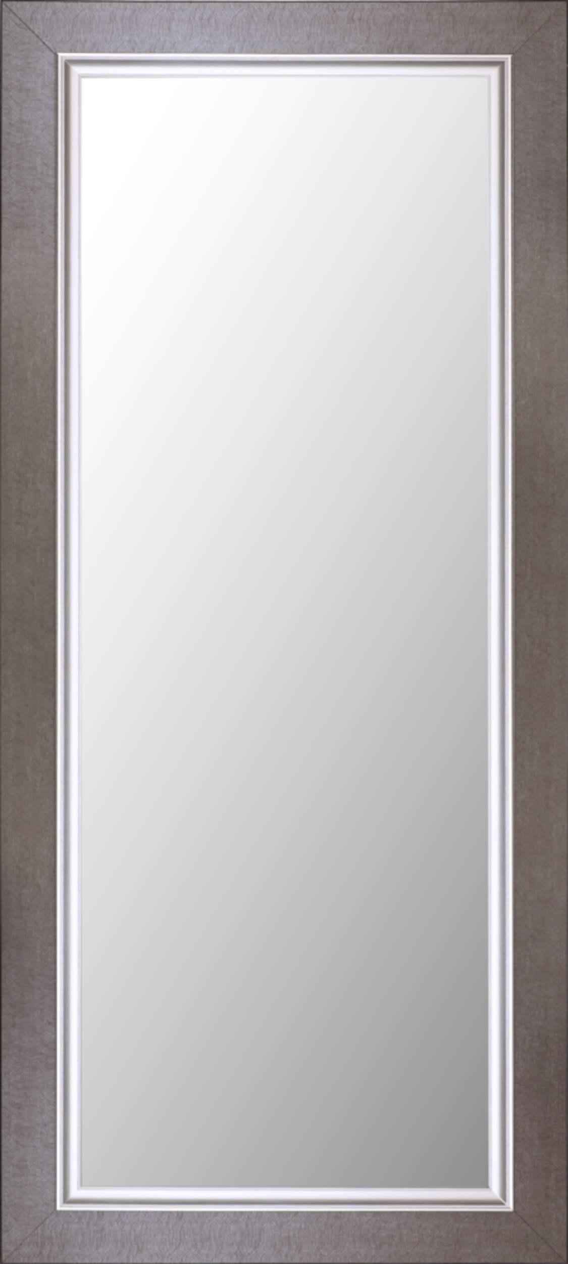 CANVAS Elora Rectangular Wood Frame Leaning Mirror, Distressed Silver, 24 x 54-in Front_Flat