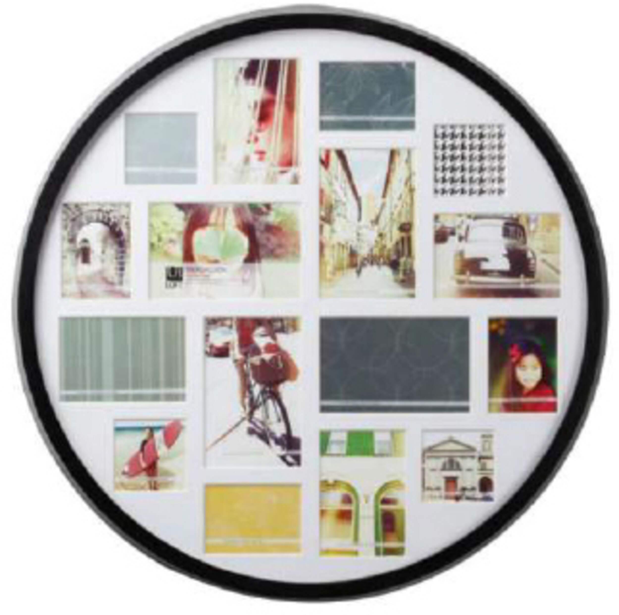 CANVAS 16-Photo Medallion Frame, Black, 22-in Front_Flat