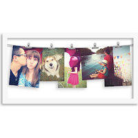 CANVAS Clip 5-Photo Display Frame, White, 19 x 11-in Front_Flat
