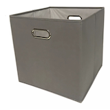 Panier-tiroir CANVAS cubique en tissu, couleurs assorties, 13 x 13 po Front_Angled_Left
