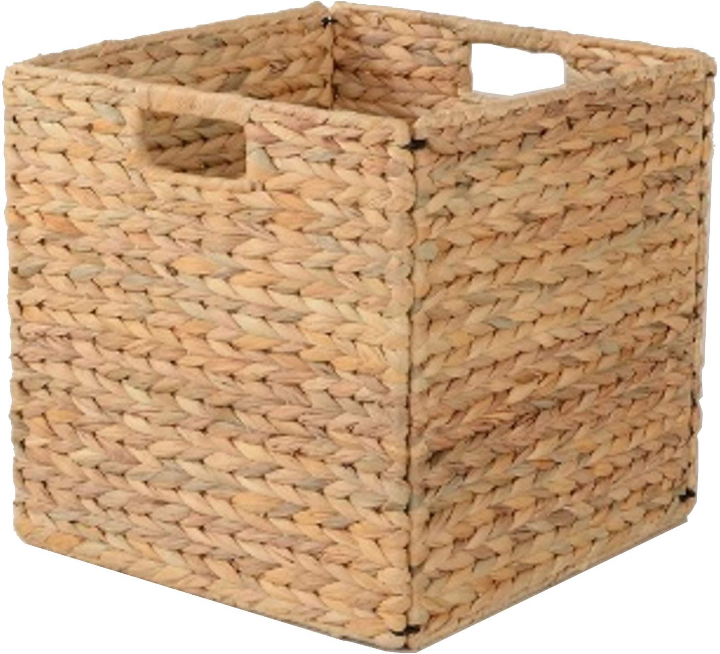 CANVAS Weiss Cube Woven Natural Material Collapsible Basket, 13 x 13-in Front_Three_Fourths_Angled_Left