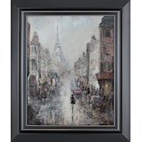 Décoration murale à motif de paysage urbain, encadrée, stuc, 20 x 23 po, variés Front_Flat