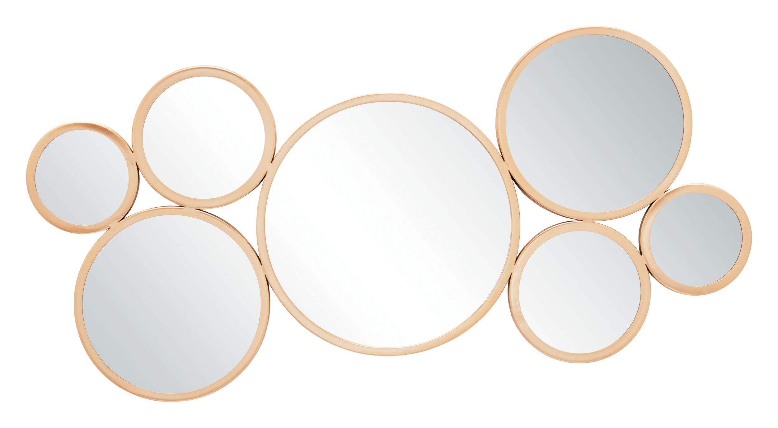 Miroir à 7 miroirs ronds CANVAS Lowell, métal doré, 18 x 33 po Front_Flat