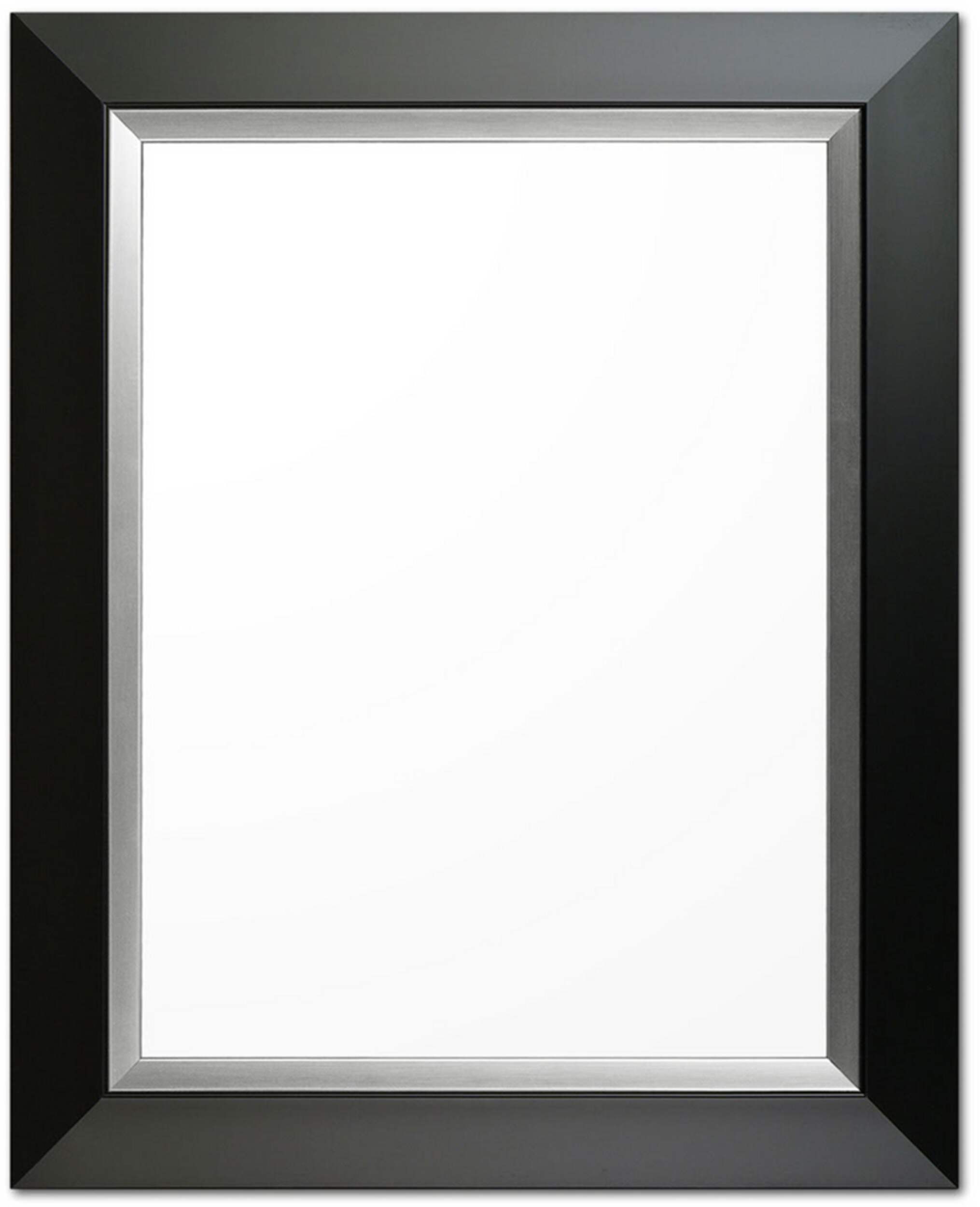 Images 2000 Inc Duke Rectangular Double Frame Hanging Wall Mirror, Black, 14 x 18.5-in, Front_Flat