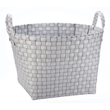 Panier tressé en résine à rayures
