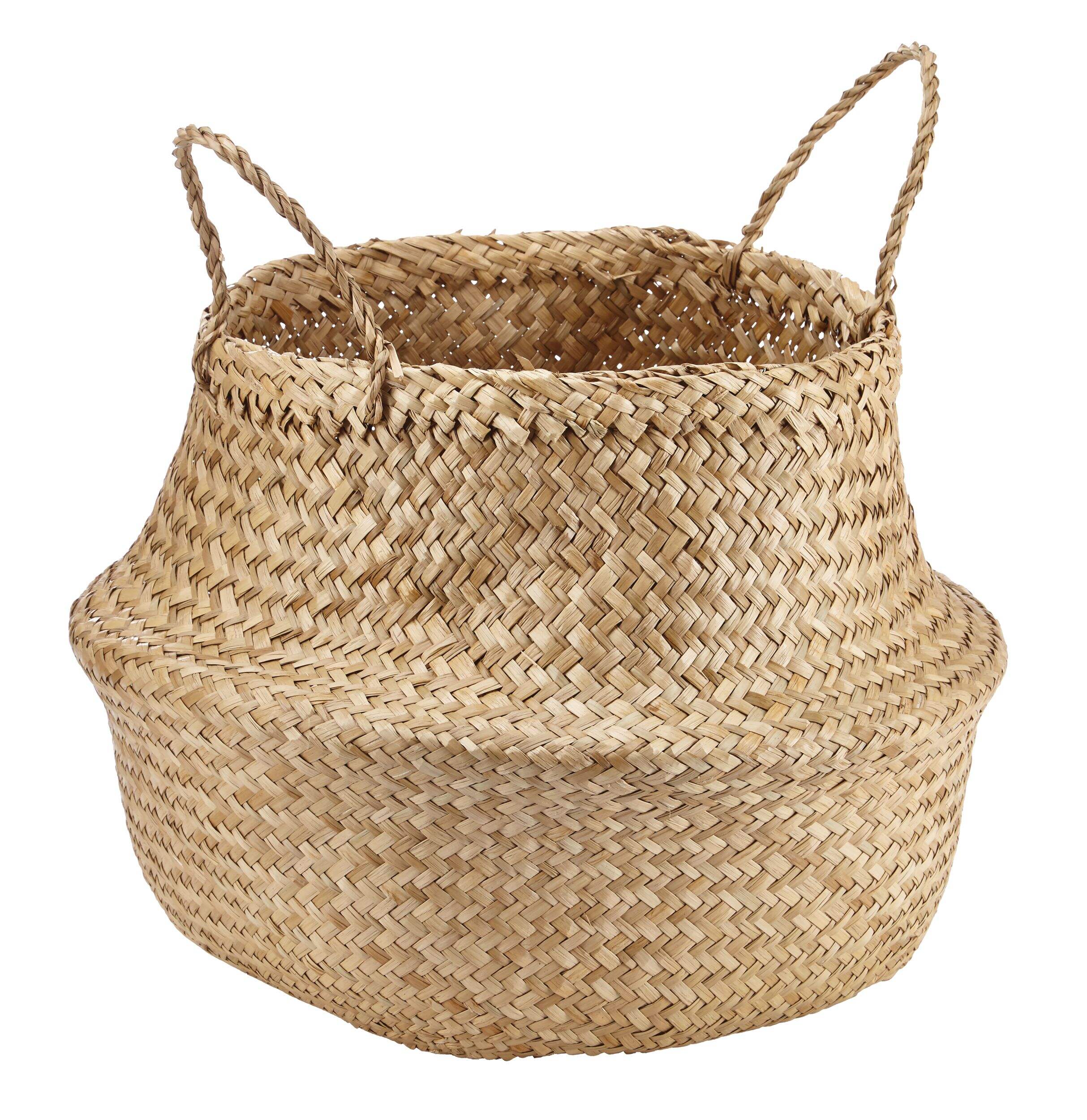 CANVAS Market Round Hand Woven Basket, 15.75 x 17.71-in Front_Angled_Right