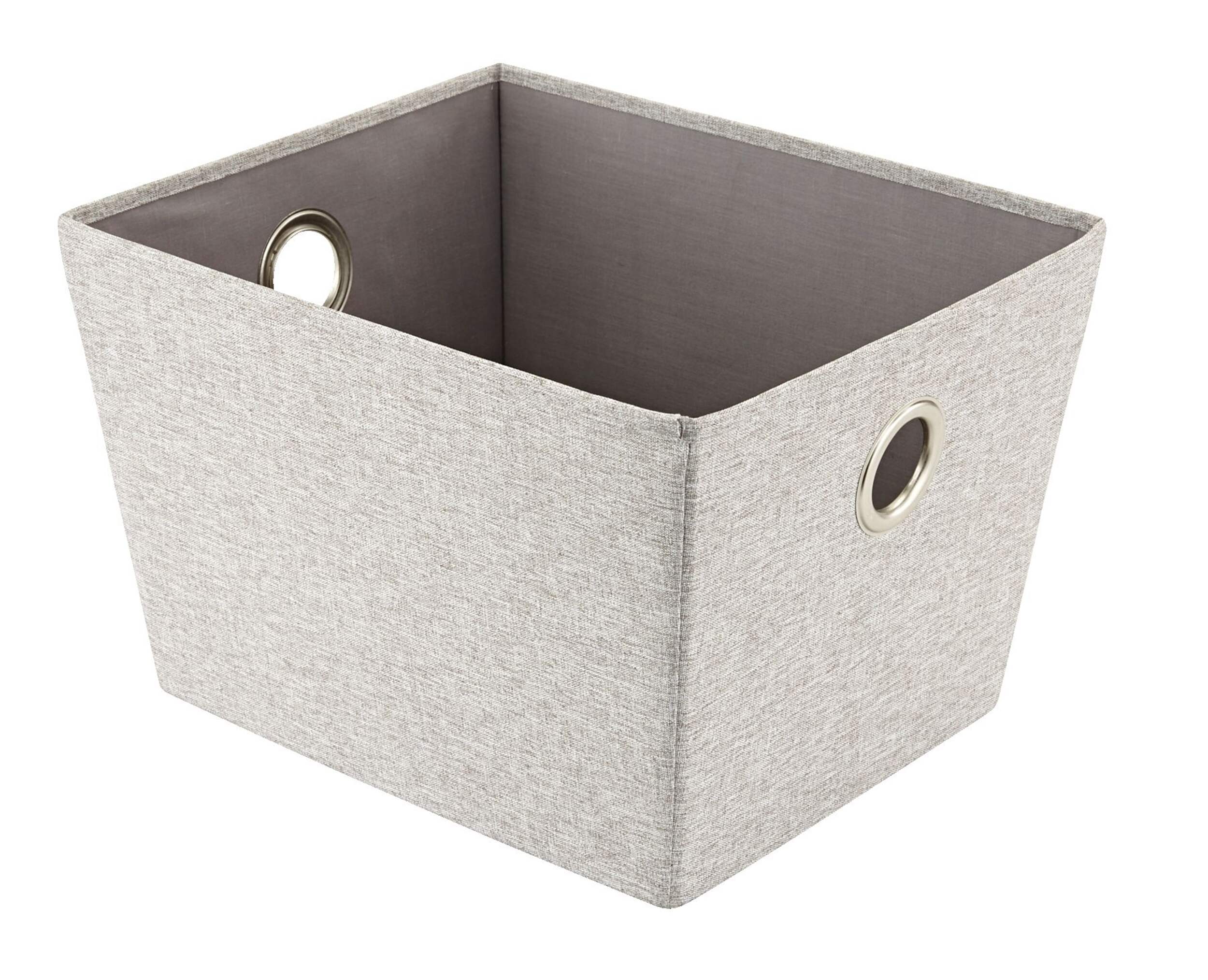 CANVAS Piper Rectangular Fabric Basket, Assorted Colours, 13.4 x 11 x 9-in Front_Angled_Left