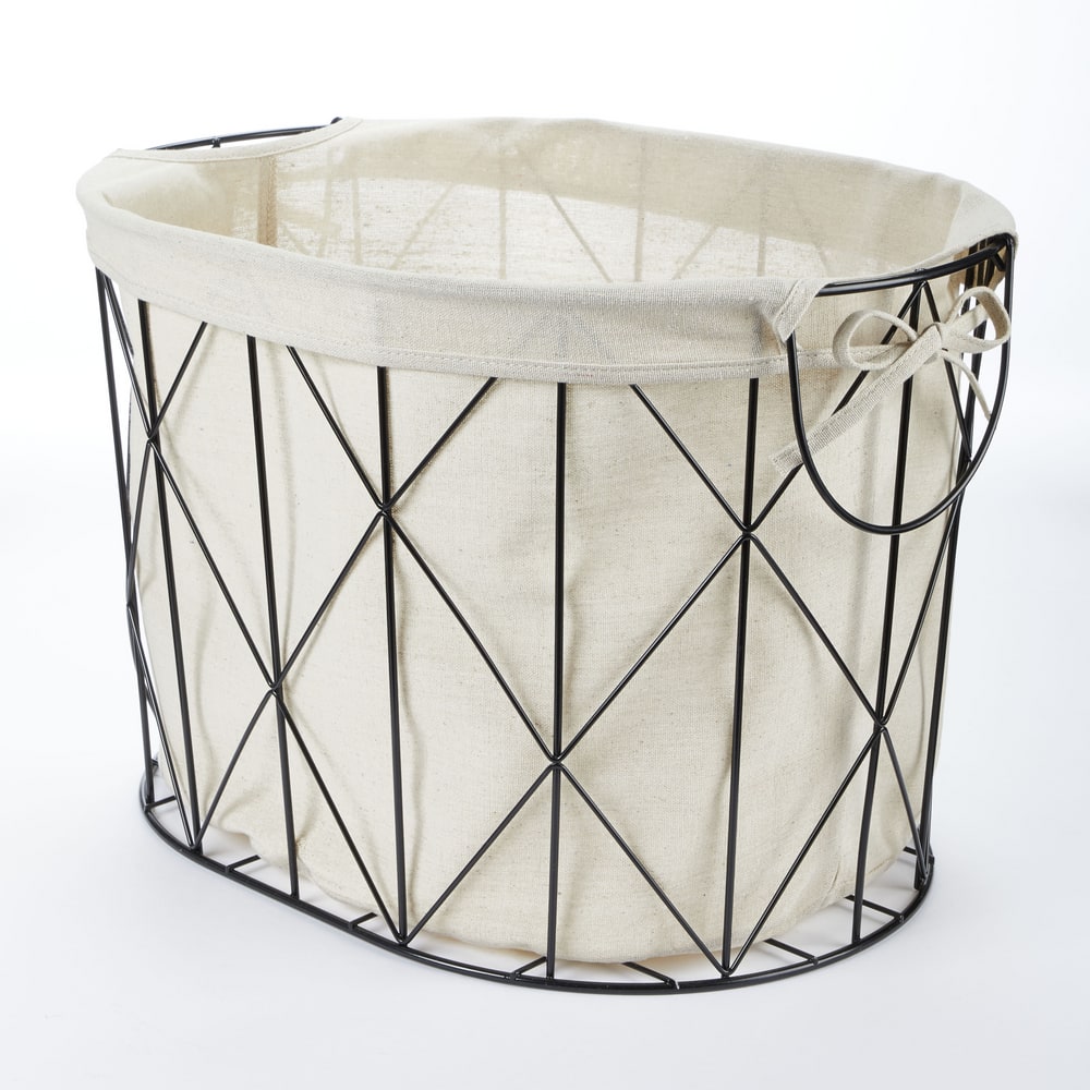 CANVAS Harbour Canvas Lining Basket With Metal Structure 18 X 13 5 X   Canvas Harbour Basket Large 6acb836d Fb8c 4101 9dcb B4deaf5bb788 