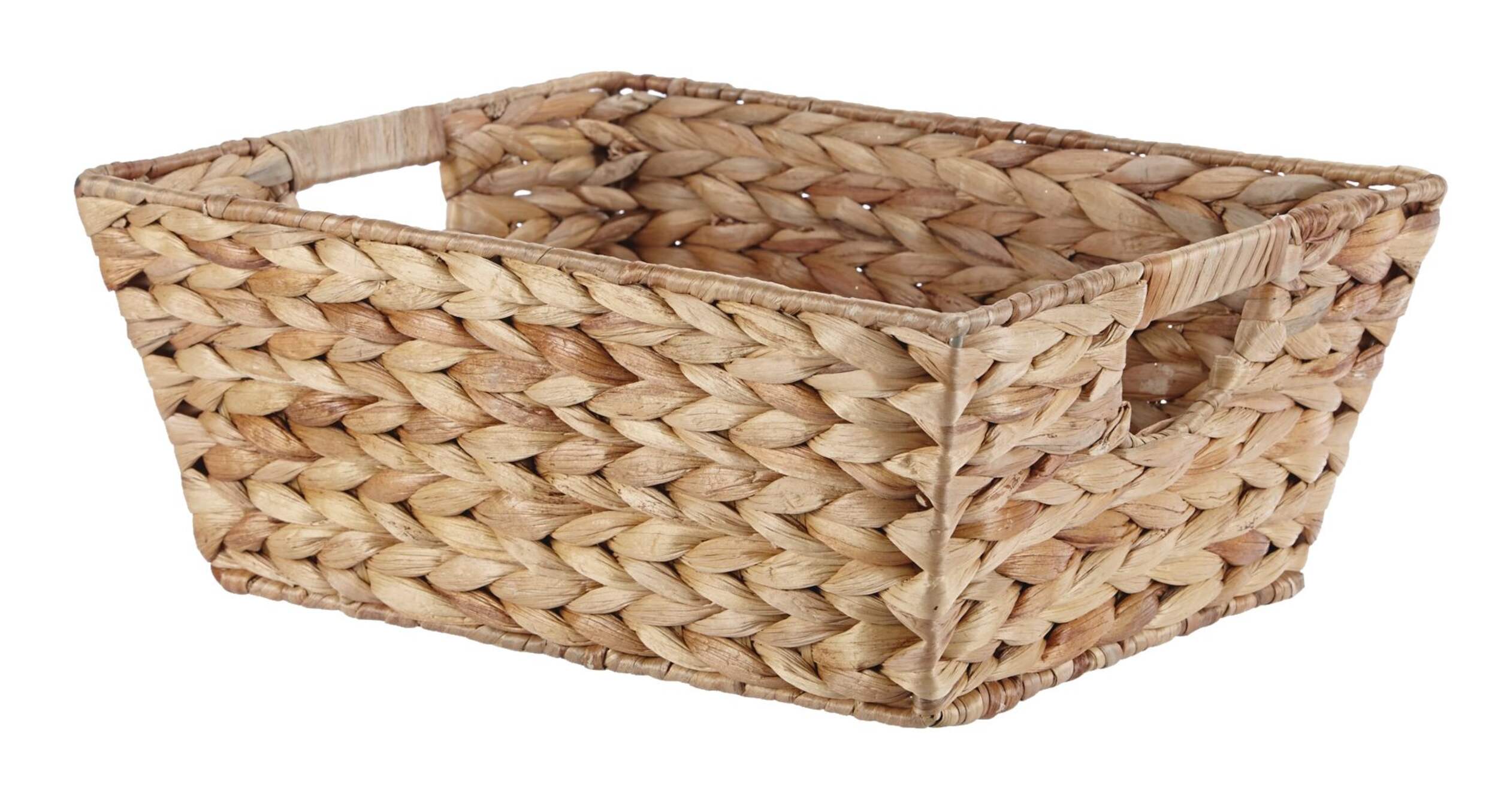 CANVAS Brynn Rectangular Hand Woven Storage Basket, 14.5 x 11.8 x 5.9-in Front_Angled_Left