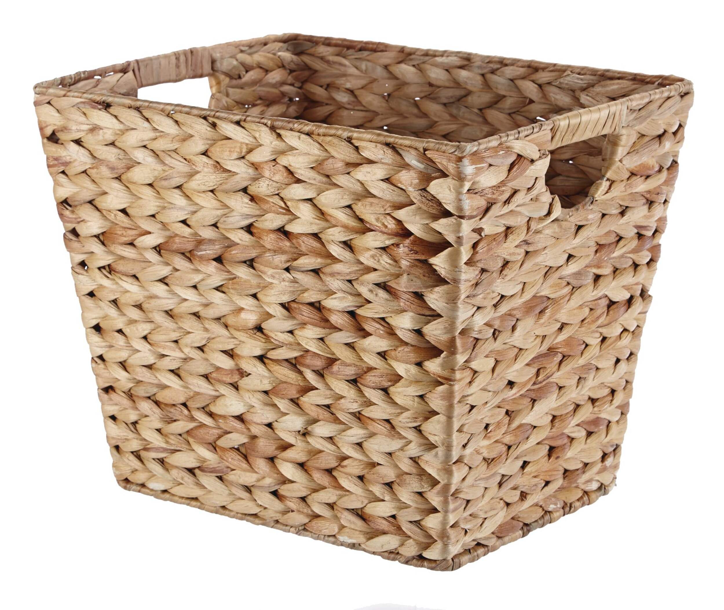 CANVAS Emery Rectangular Hand Woven Storage Basket, 14.57 x 12 x 12-in Front_Angled_Left