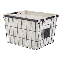 CANVAS Wren Rectangular Wire & Fabric Basket, Assorted Sizes Front_Angled_Right