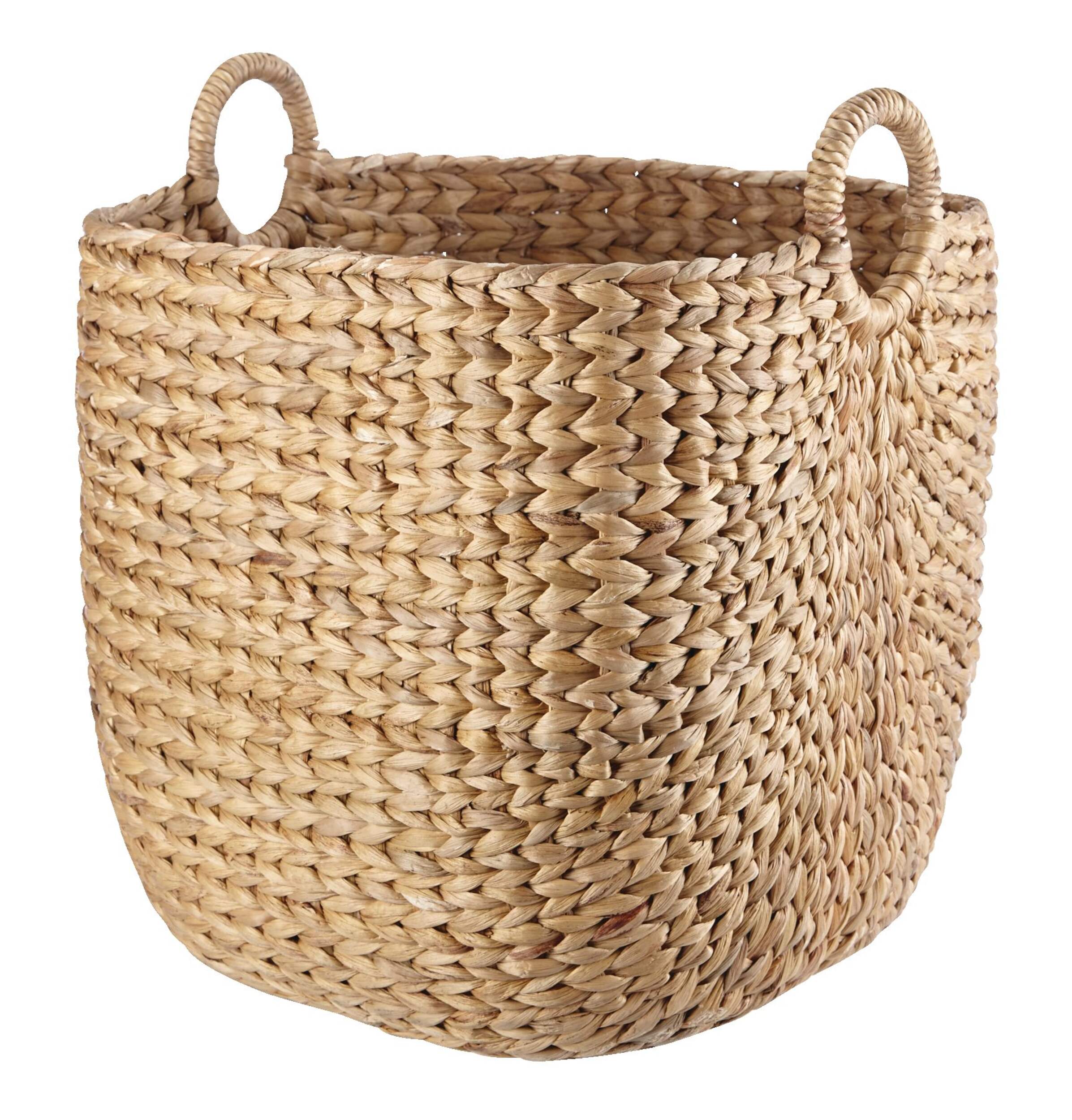 CANVAS Nola Hand Woven Basket, Large, 17 x 17 x 18.5-in Front_Angled_Right