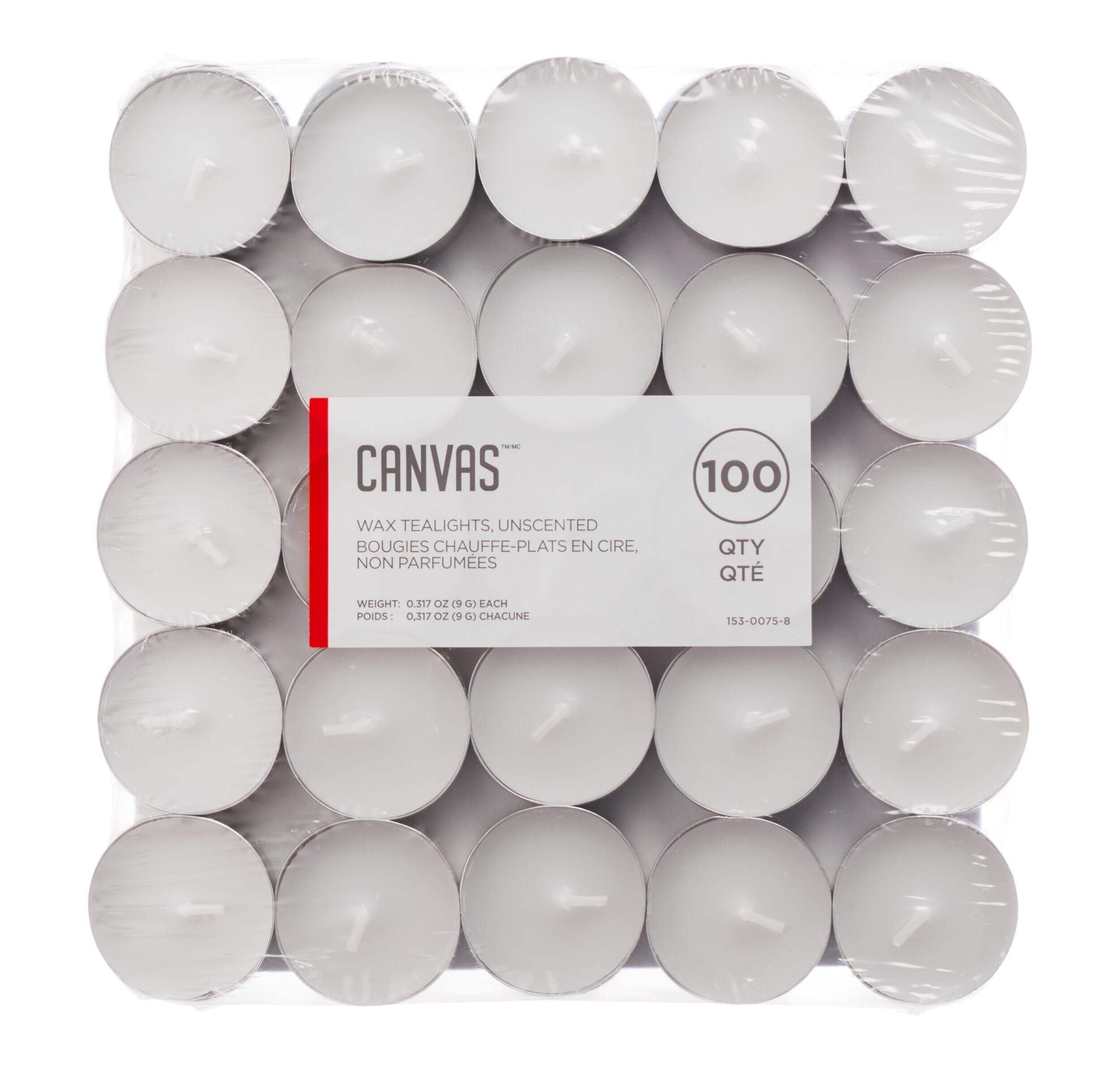 CANVAS Tealight Candles, 100-pk Front_Flat