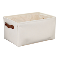 Panier de rangement rectangulaire en tissu Canvas Dylan, choix de couleurs Front_Three_Fourths_Angled_Right