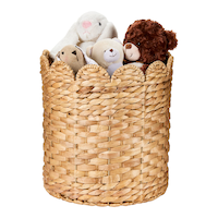 Panier de rangement tissé en jacinthe d'eau Canvas Sadie, haut