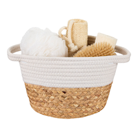 Canvas Molly Woven Cotton Rope Two-Toned Storage Basket