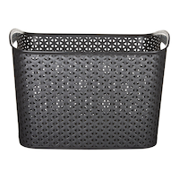 Panier de rangement tissé Curver My Style, très grand, noir Front_Elevated