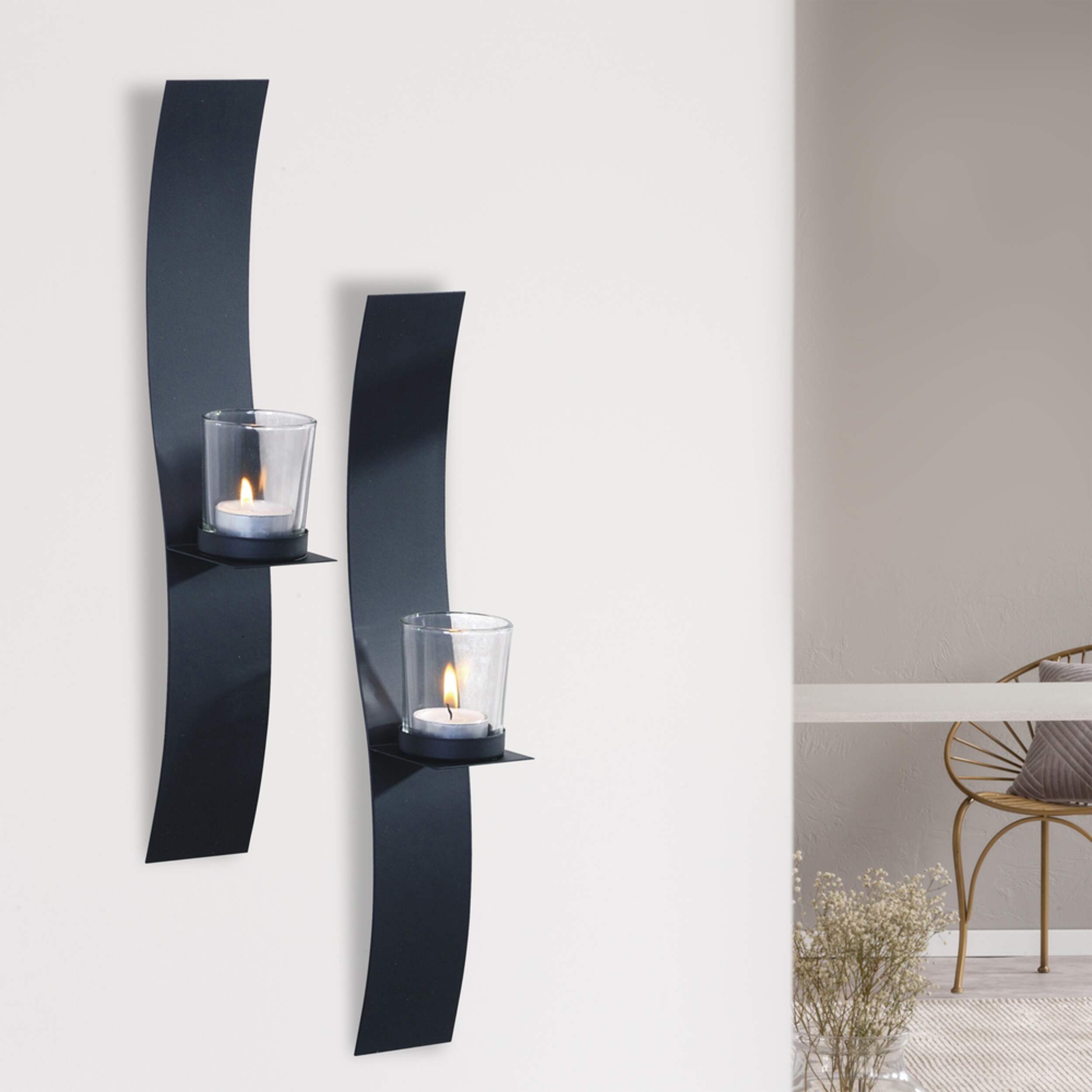Portes-bougie muraux Northwood Collections, Sleek, 15 po, paq. 2 Front_Angled_Right