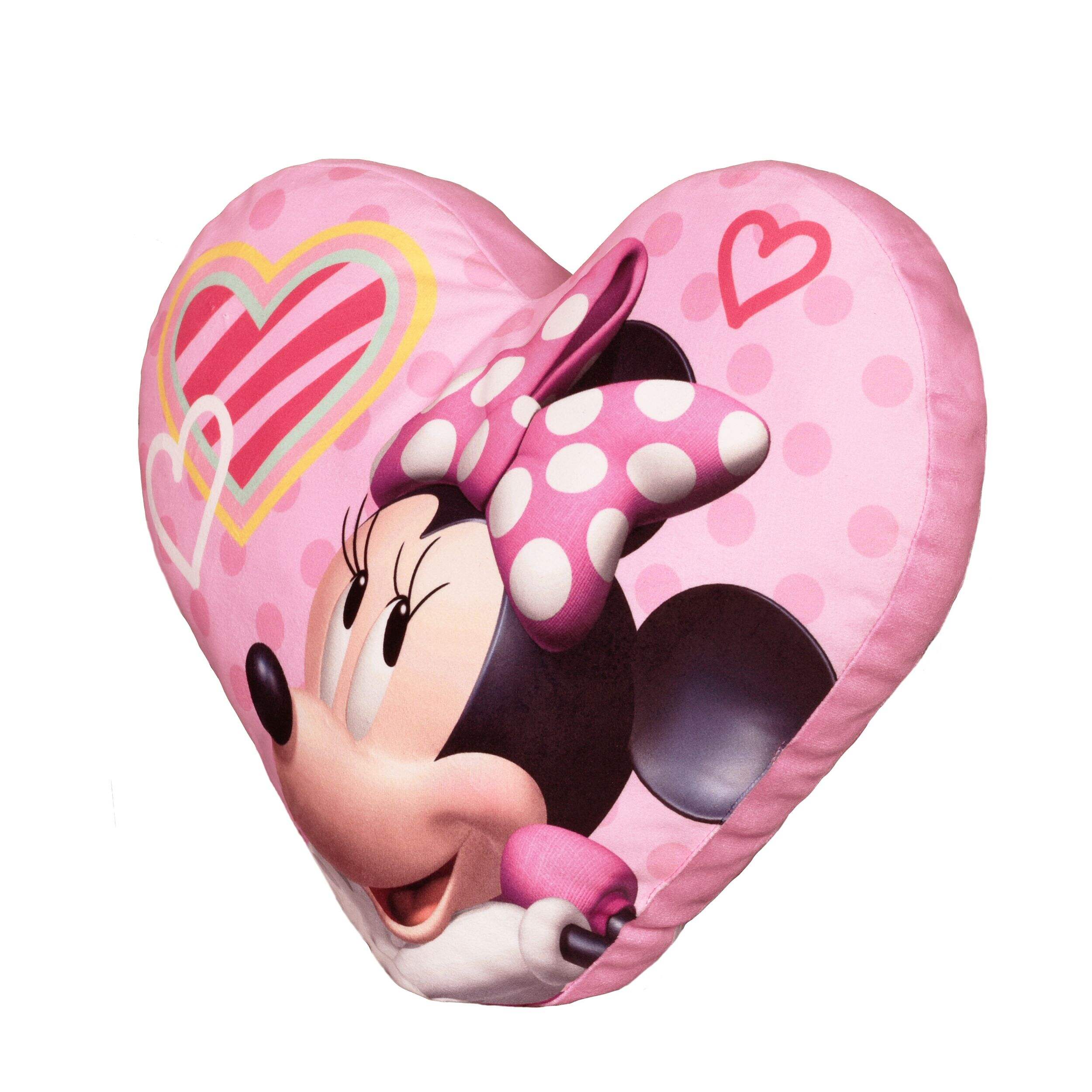 Oreiller pour tout-petits en forme de cœur Nemcor Minnie Front_Three_Fourths_Angled_Left