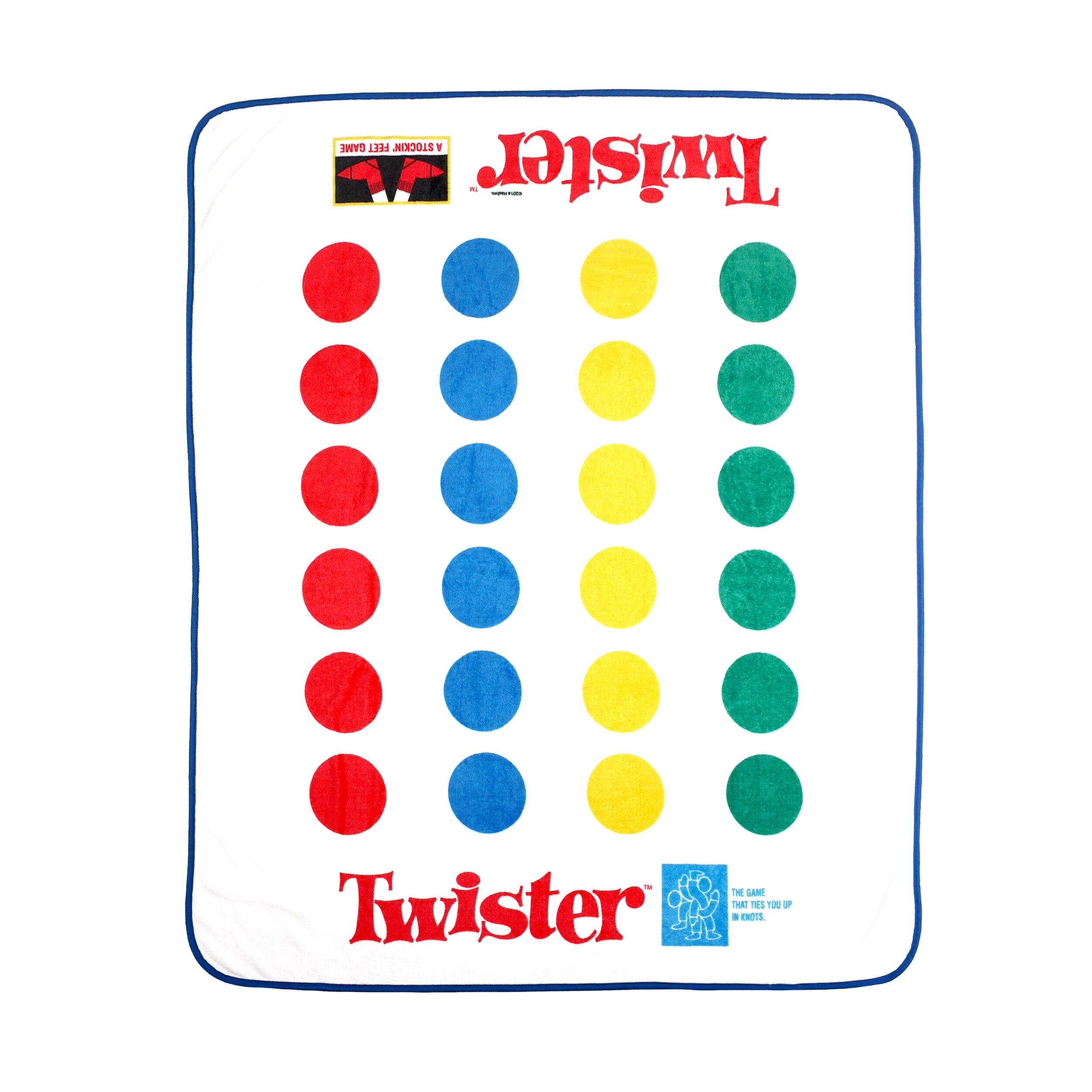 Hasbro Twister Throw Blanket, 50-in x 60-in Overhead_Flat