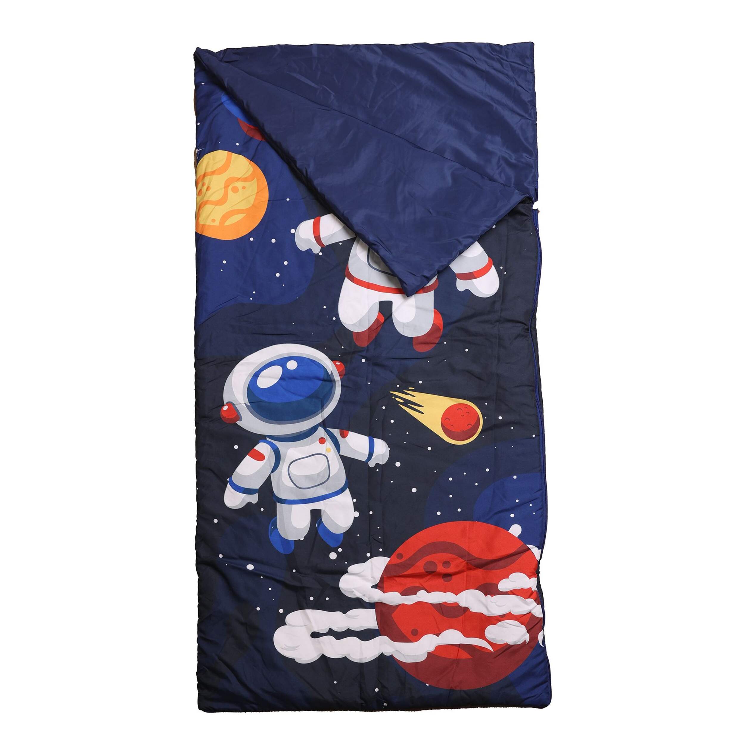 Kids' Slumber Bag, Outerspace, 54-in x 27-in Overhead_Flat