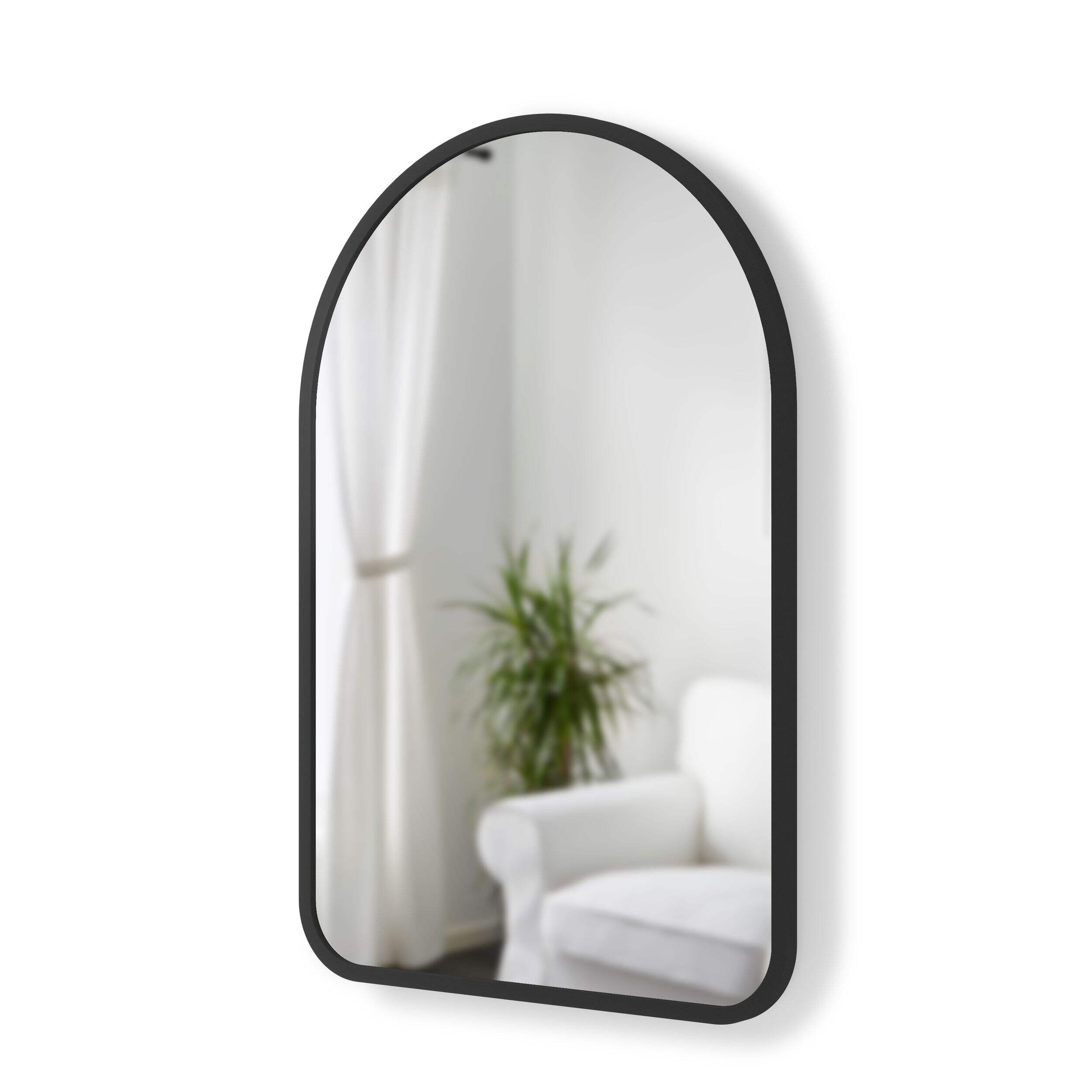 Umbra Hub Arched Wall Mirror, Black, 24 x 36-in Front_Three_Fourths_Angled_Left
