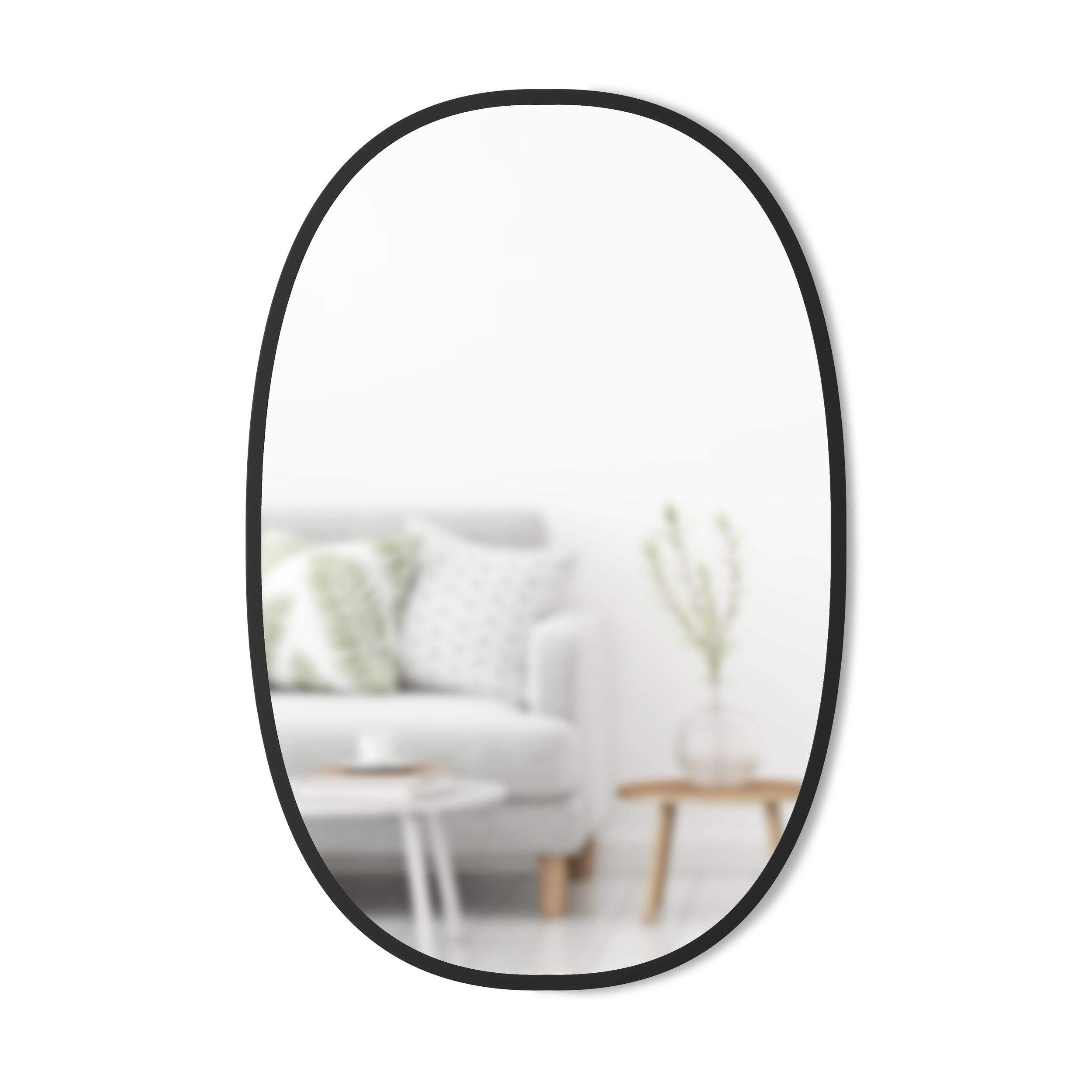 Umbra Hub Oval Wall Mirror, Black, 24 x 36-in Front_Flat