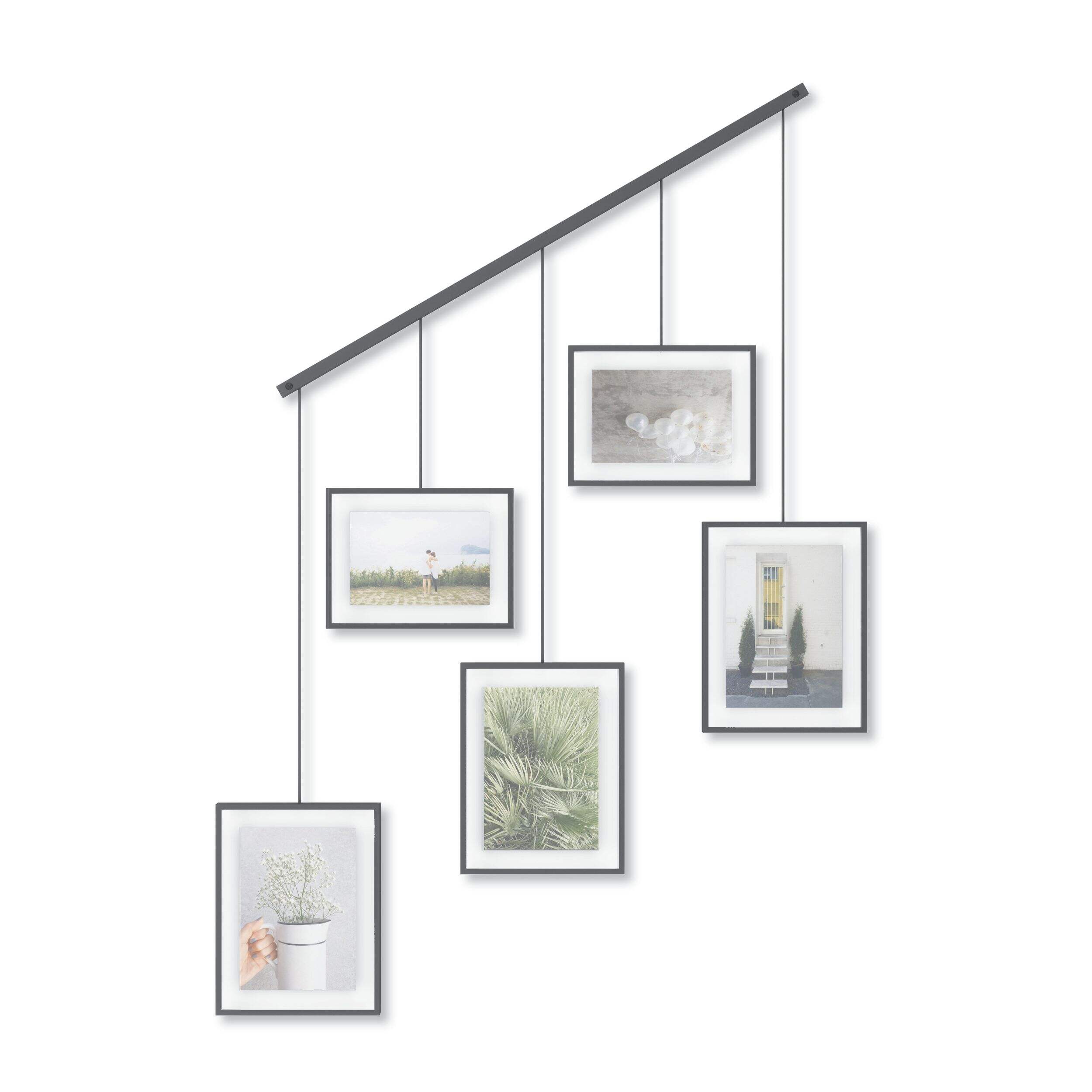 Umbra Exhibit 5-Image Hanging Photo Display Frame, Black, 27.3 x 31.2 x 1.2-in Front_Flat
