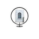 Présentoir rond de photos flottantes Umbra Infinity, noir, 5 x 7 po Front_Flat