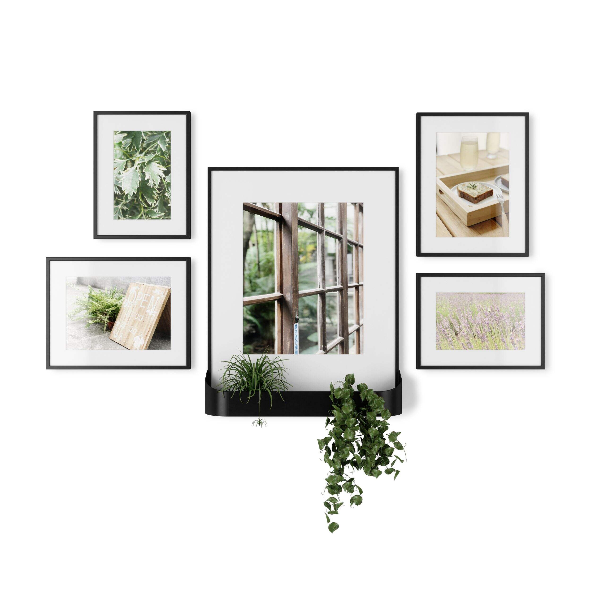 Umbra Matinee Gallery Picture Frame Set, Black, 5-pc Front_Flat