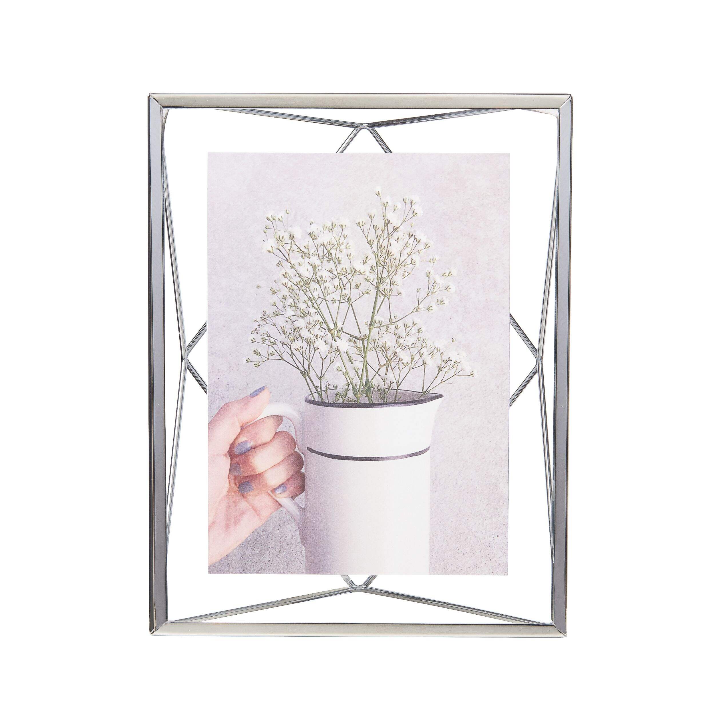 Umbra Prisma Geometric Multi-Photo Display Frame, Chrome, 5 x 7-in Front_Flat